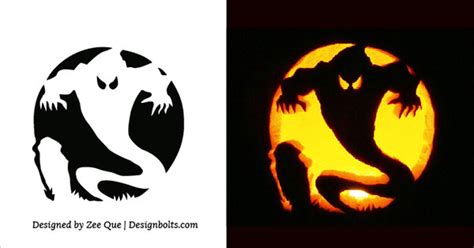 10 Free Scary Halloween Pumpkin Carving Patterns / Stencils & Ideas ...