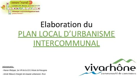 Elaboration Du Plan Local Durbanisme Intercommunal Intervenants Ronan