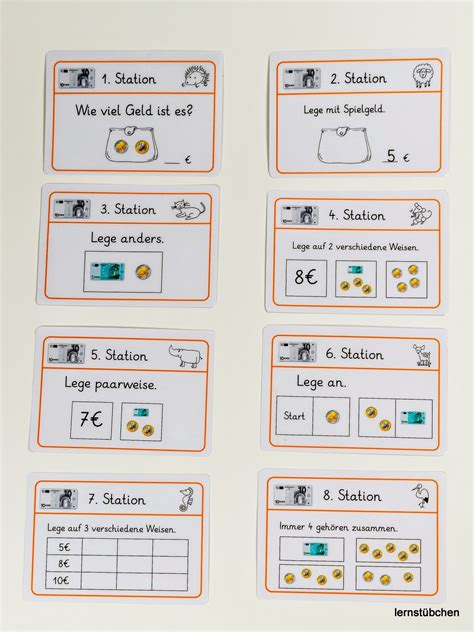 Stationsbetrieb Zum Geld Matheunterricht Mathematik Lernen