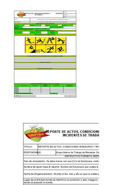 Anexo 1 Formato Para Reporte De Actos Y Condiciones Inseguras E