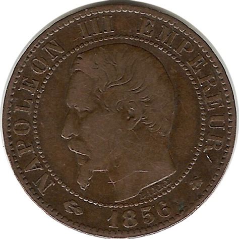 Francja 5 Centimes 1861 Napoleon III BB Strasbourg I Cesarstwo