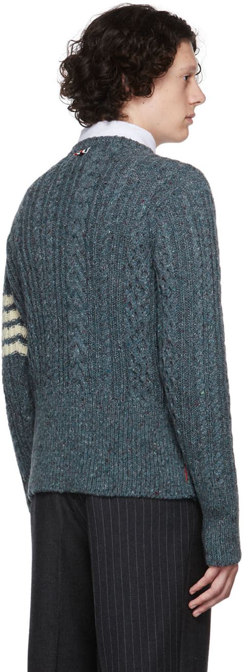 Thom Browne Gray Bar Sweater Thom Browne