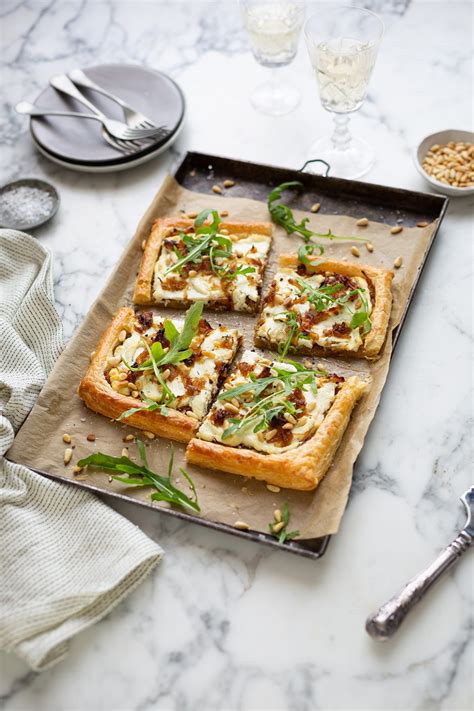 Caramelised Onion Tart With Whipped Ricotta Goats Cheese