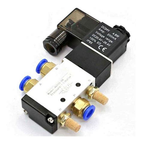 Electrovalvula Solenoide Neumatica Rosca Con Conectores Y