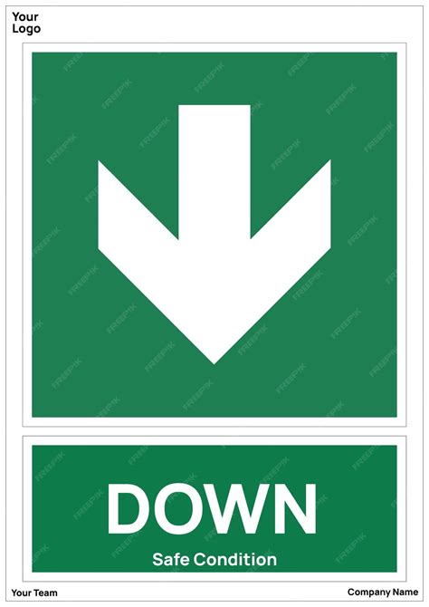 Premium Vector Direction Arrow Down Safe Condition Signs Safety