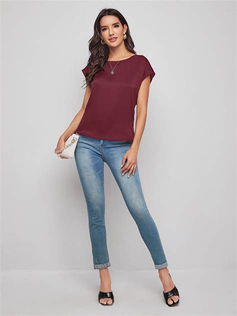 Shein Clasi Top De Espalda Girante Con Abertura Moda De Mujer Shein