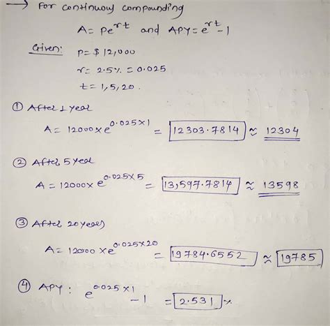 [solved] 5 Use The Formula For Continuous Compounding To Compute The Course Hero