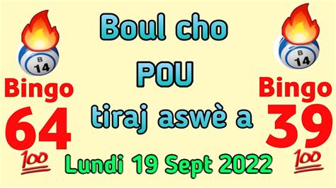 Boul cho pou aswè a 19 Sept 2022Bingo Lotto4 Maryaj YouTube