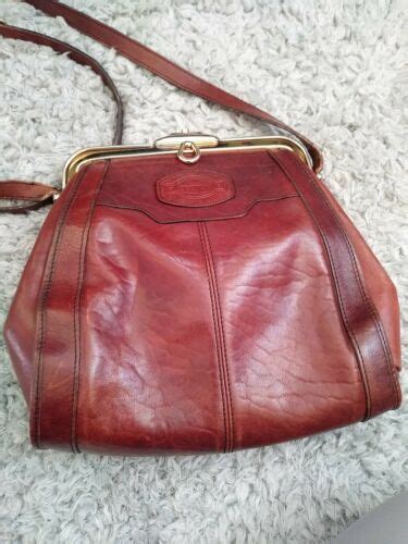 Vintage Oroton Crossbody Black Leather Purse Gem