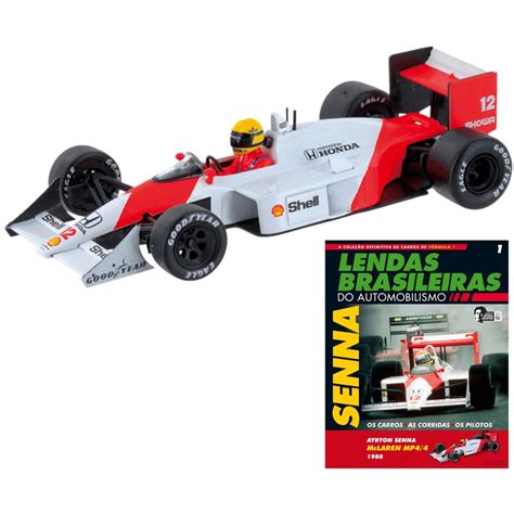 Carrinho miniatura lendas brasileiras da fórmula 1 mclaren MP4 4 de