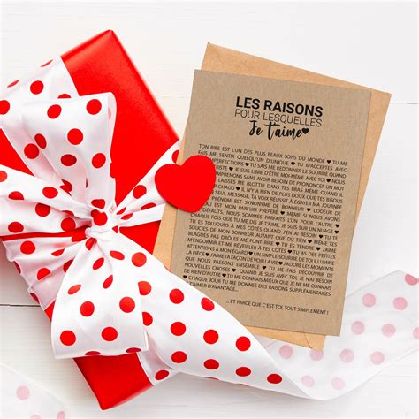 Carte D Amour Les Raisons Pour Lesquelles Je T Aime Etsy France