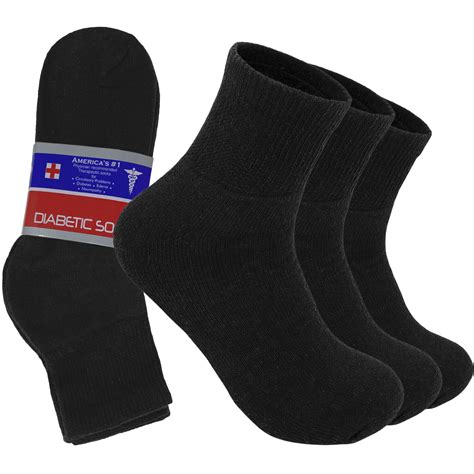 12 Pairs Diabetic Crew Circulatory Socks Health Women Cotton 9 10 15 Low Black Ebay