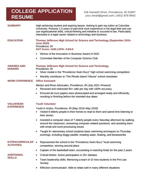 College Student Resume Examples With Template And Tips