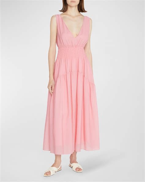 V Neck A Line Dress Neiman Marcus