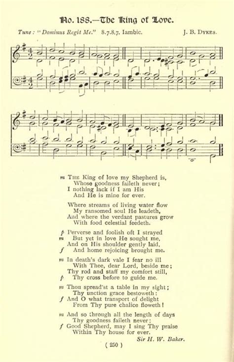 The Fellowship Hymn Book 188 The King Of Love My Shepherd Is Hymnary Org