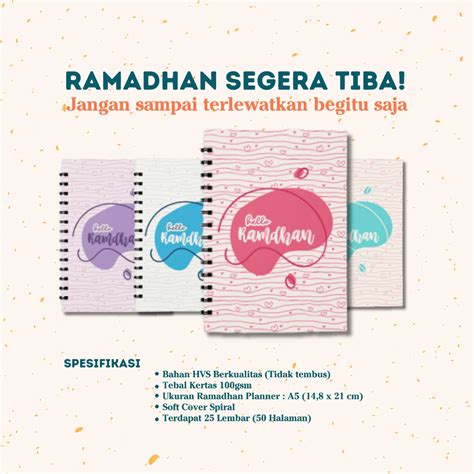 Jual Ramadhan Planner 2024 Ukuran A5 Notebook Ramadhan Ramadhan Daily Planner 1445h Planner