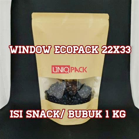 Jual Pcs Standing Pouch Window Ecopack X Kpack Kertas Paper