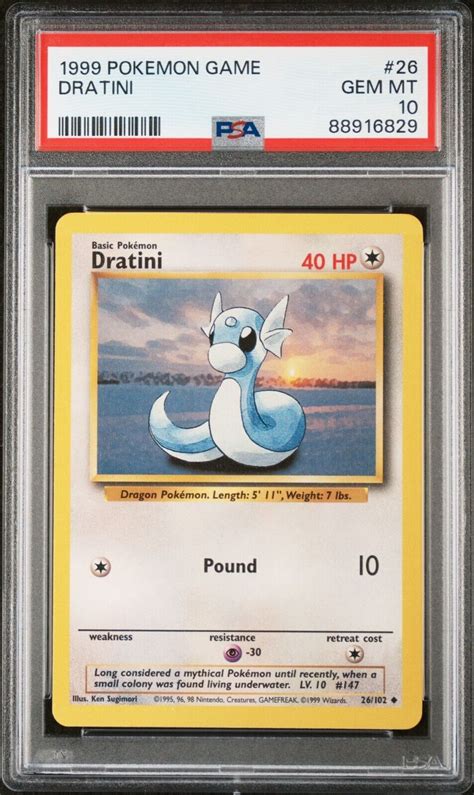 Psa Pokemon Game Base Set Dratini Ebay