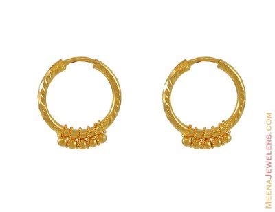 22Kt Gold Hoop Earrings - ErHp6419 - 22Kt Gold Hoop Earrings (with ...