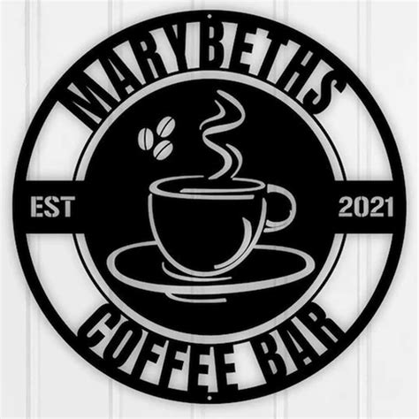 Personalized Coffee Bar Sign Custom Coffee Bar Sign Wall