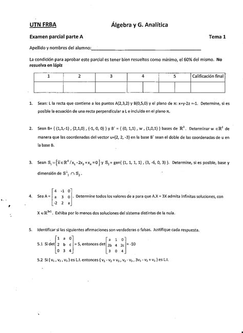 Parcial Aresuelto AGA Álgebra y Geometría Analítica Studocu