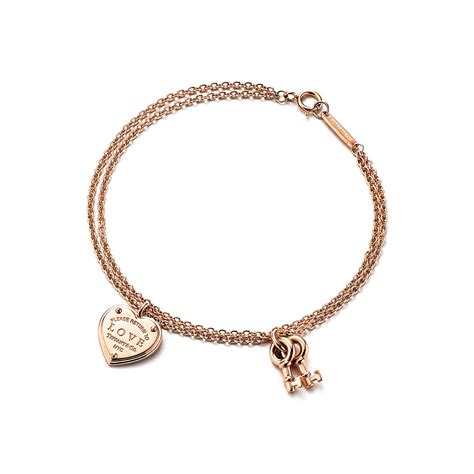 Return To Tiffany® Love Heart Tag Key Bracelet In Rose Gold Tiffany