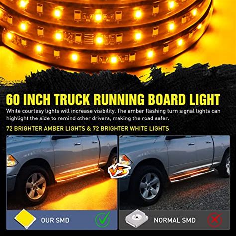 Nilight Truck Running Board Lights Pcs Inch Led Side Maker White