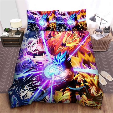 Dragon Ball Goku Legendary Super Saiyan Images Collage Bed Sheet Duvet