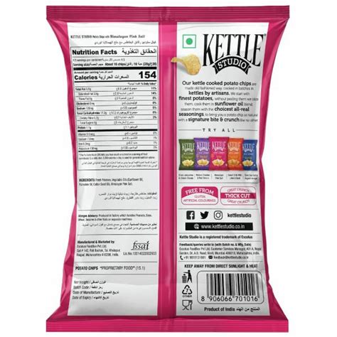 Kettle Studio Potato Chips Himalayan Naked Sea Salt G Pack Of