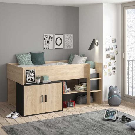 Cadre Tête de lit 180 200 Chêne délavé Blanc mat FLORINE Chambre