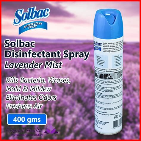 Solbac Disinfectant Spray Lavender Mist 400g Shopee Philippines