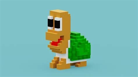 3d Model Mario Turtle Vr Ar Low Poly Cgtrader