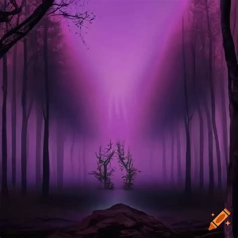 Surreal Artwork Of A Burning Forest With Purple Flames On Craiyon