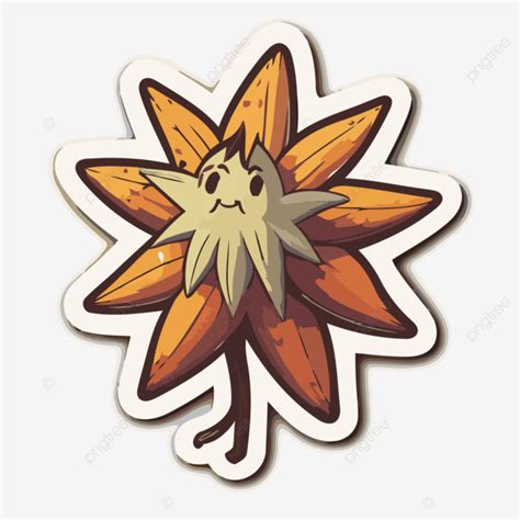 Pokemon Leaf Flower Sticker Clipart Vector, Sticker Design With Cartoon ...