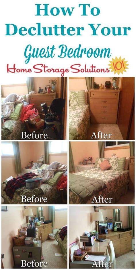 How To Declutter Your Guest Bedroom Before And After It S Been Cleaned