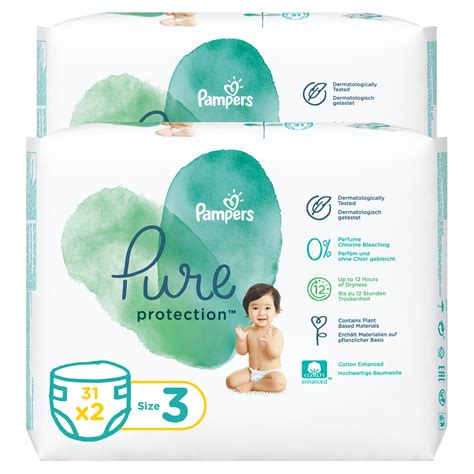 Pampers Pure Protection Diapers Size 3 6 10kg Dual Pack 62pcs Online At