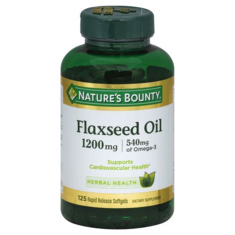 Nature S Bounty Flaxseed Oil 1200 Mg Rapid Release Softgels