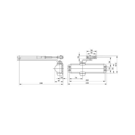 Samozamykacz ASSA ABLOY DC120 40 80kg SREBRNY Narzedziownia Shop