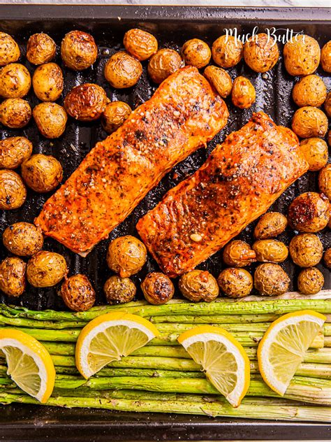 Sheet Pan Roasted Salmon And Vegetable Much Butter