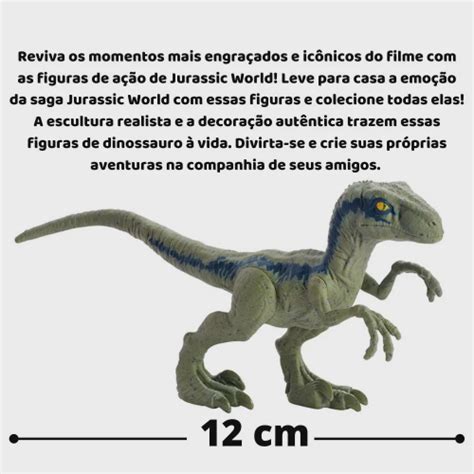 Dinossauro Figura Velociraptor Blue Jurassic World Mattel Em Promo O