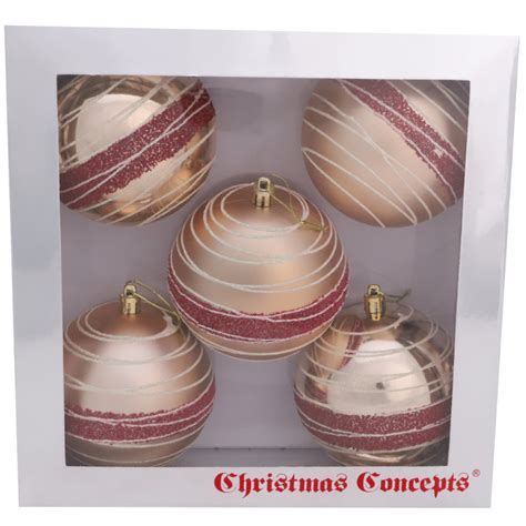 Christmas Concepts® Pack Of 5 Extra Large 100mm Luxury Christmas Tree Baubles Shiny Matte