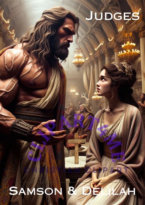 Samson And Delilah Epic Tale From Judges Scripture Art Christian Wall Art Poster Size Etsy