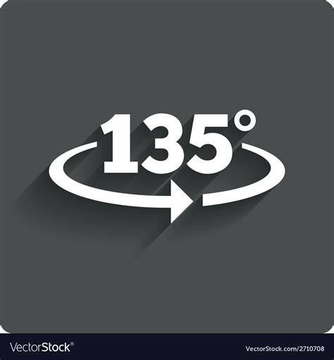 Angle 135 degrees sign icon geometry math symbol Vector Image