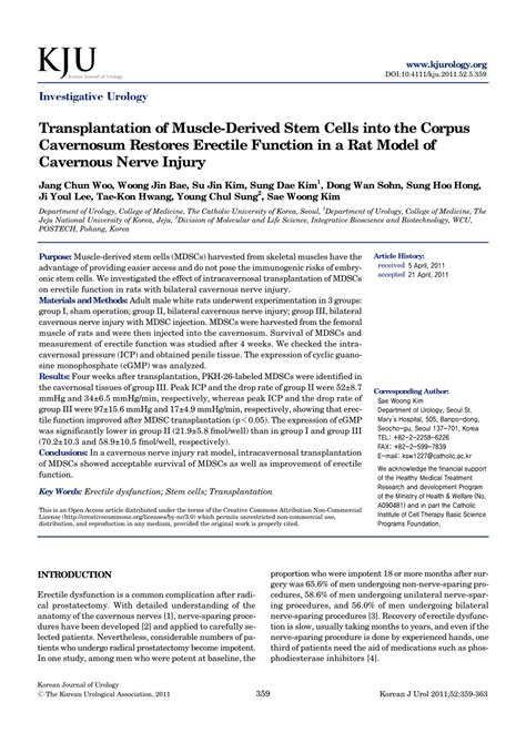 Pdf Transplantation Of Muscle Derived Stem Cells Into The Corpus