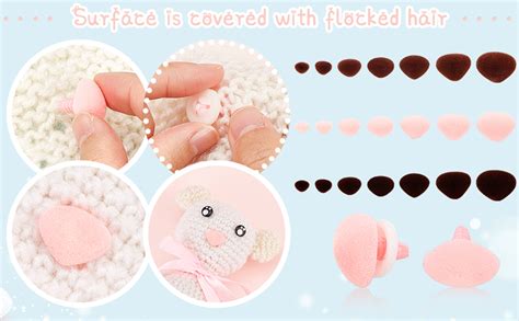 PH PandaHall 21 Styles Flocking Safety Noses 96pcs Crafts Noses 7