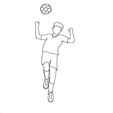 Football Line Art Sport Sketch Soccer Outline Drawing Playing Ball