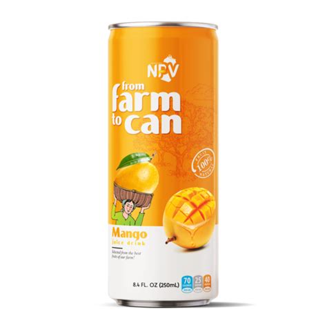 Mango Juice Drink 250ml Can Npv Beverage