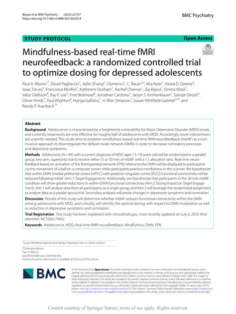 Pdf Mindfulness Based Real Time Fmri Neurofeedback A Randomized