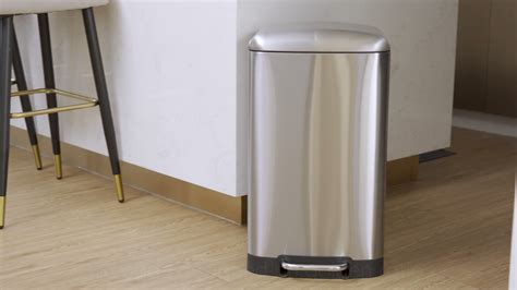 Office Rectangular Metal Waste Bin Steel Dust Bin With Foot Pedal For Garbage Recycling Storage ...