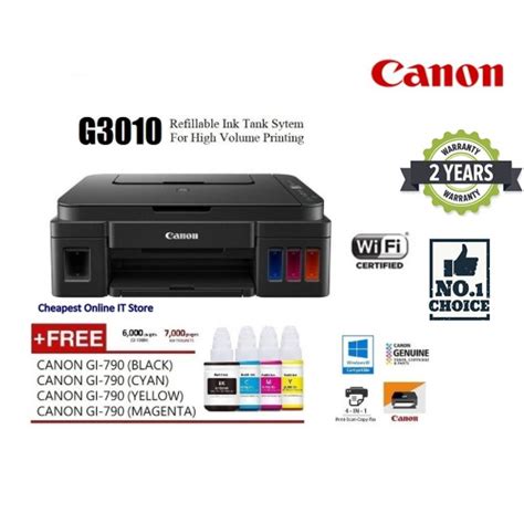 Canon Pixma G3010 Refillable Ink Tank Wireless All In One Printer C W 2